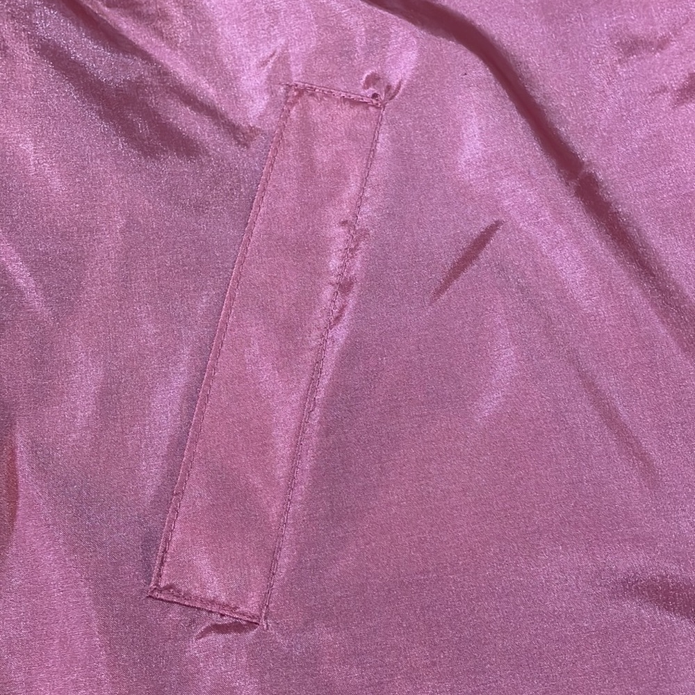 Vintage The totes Coat Lightweight Shiny Nylon Trench Coat - Dusty Rose Pink - Picture 7 of 16
